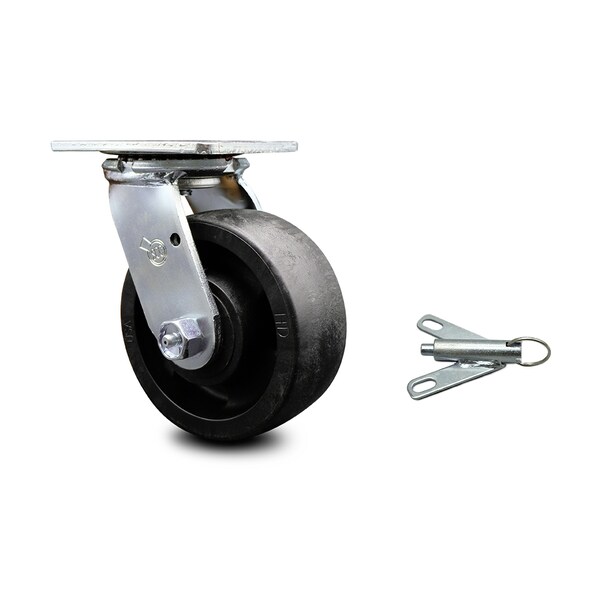 Service Caster 5 Inch Glass Filled Nylon Swivel Caster with Roller Bearing and Swivel Lock SCC SCC-30CS520-GFNR-BSL - main